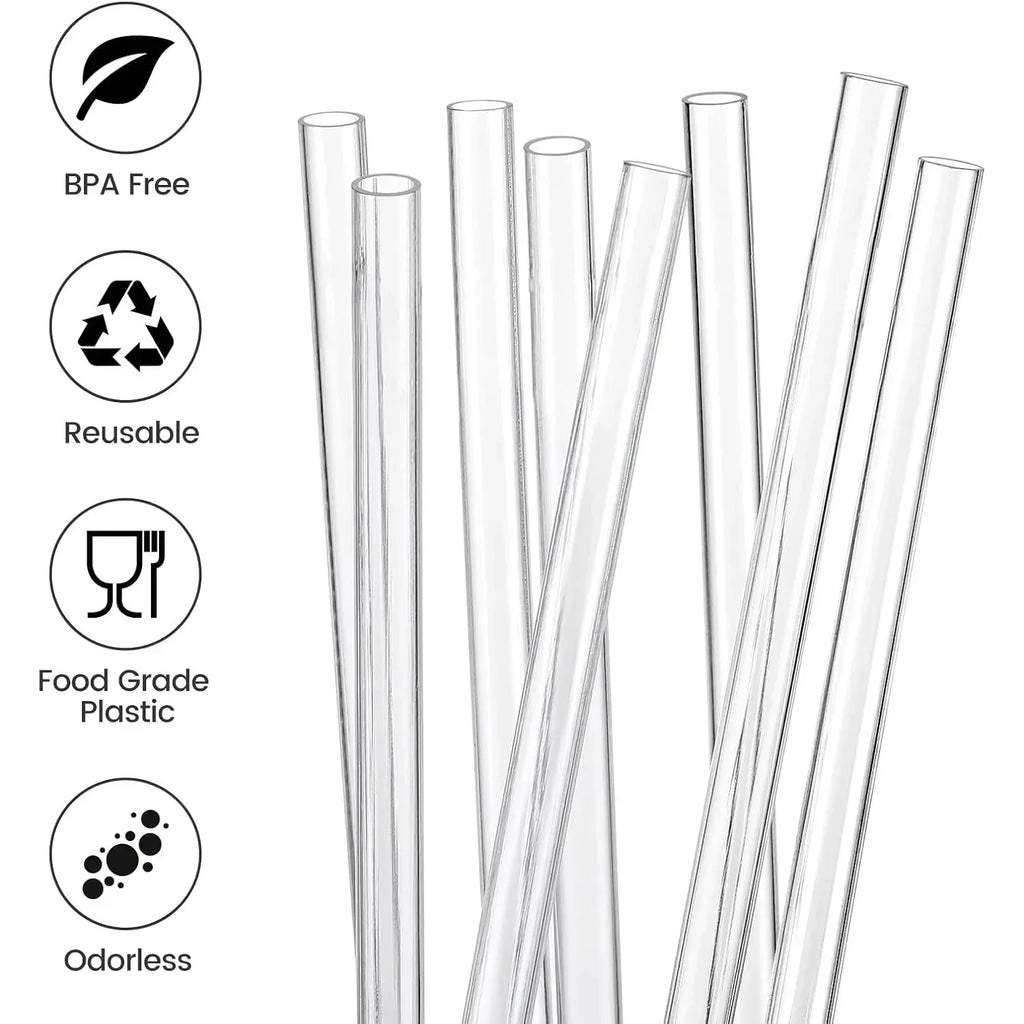 4/812pcs Replacement Straw Compatible for Stanley 20 oz 30 oz 40 oz Cup Tumbler, Clear Reusable Straws with Cleaning Brush