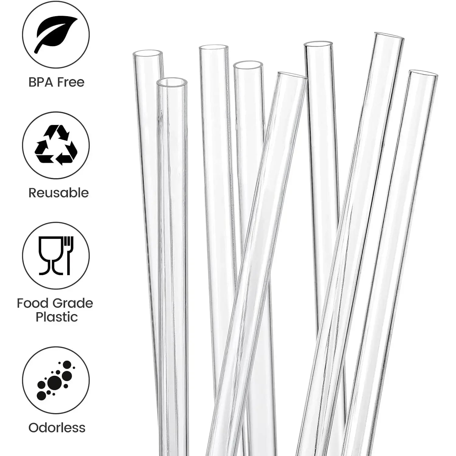 4/812pcs Replacement Straw Compatible for Stanley 20 oz 30 oz 40 oz Cup Tumbler, Clear Reusable Straws with Cleaning Brush