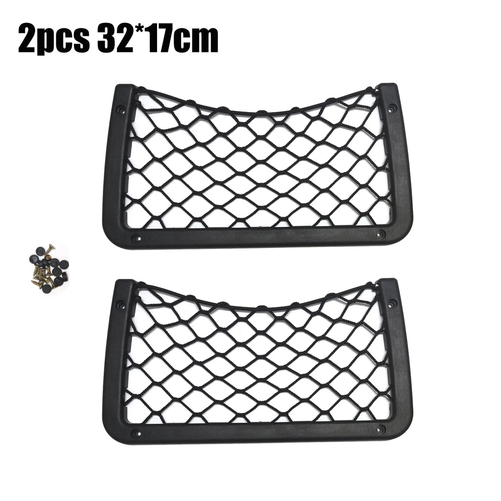 Black Multi Size Car Organizer Net Pocket Car Net Bag Phone Holder Rack Storage Mesh For Car Caravan Motorhome 42x21cm 36x18cm