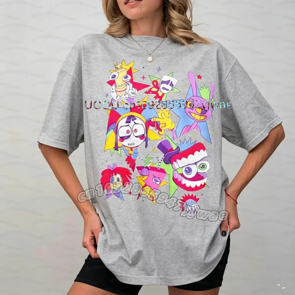 The Amazing Digital Circus Periphery T-shirt Men and Women New Summer Cotton Y2K Clothing Fashion Comfortable Short Sleeve Tops