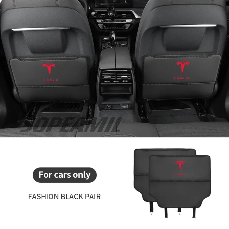 Car Seat Back Protection Anti-Kick Pad Rear Seat Storage Bag For Tesla Cybertruck Beast Roadster Model 3 Model Y Model S Model X