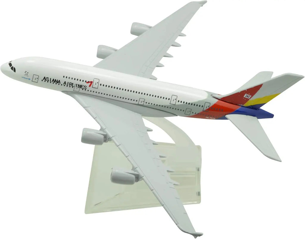 16cm Asiana Airlines A380 Plane Collectible Miniatures Airplane Model Aircraft Model Diecast Metal 1/400 Scale Planes