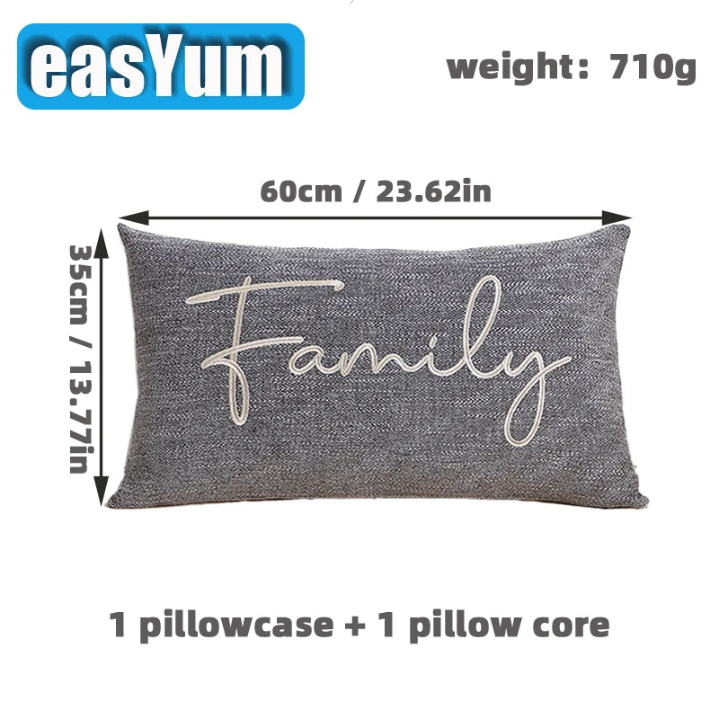 1 Pillow Set/Only 1 Pillowcase-Home Decor Embroidered 35x60cm Pillowcase Pillow Cover With Hidden Zipper
