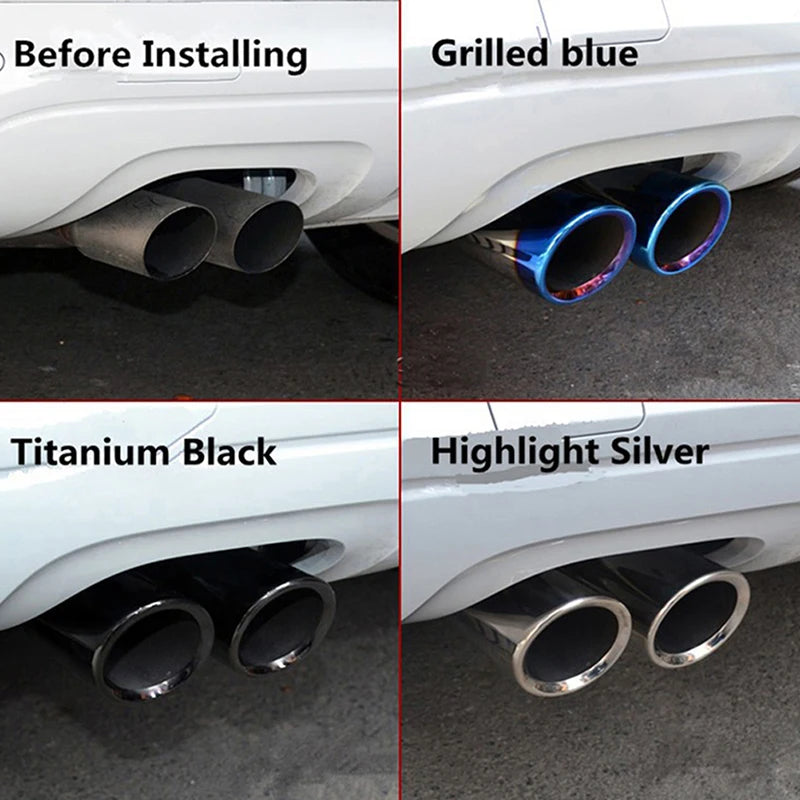 75mm Carbon Car Rear Exhaust Tail Pipe Muffler Throat 3 Colors For BMW 3-serier F30 F31 F32 5-serier F10 F11 F18 520i 523i 525