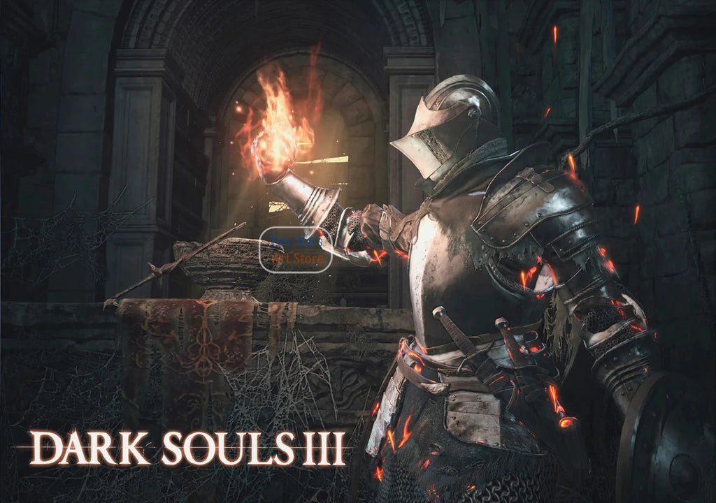 Dark Souls Fantasy Art Video Game Warrior Knight Dark Souls 3 Gaming Poster Canvas Painting Wall Pictures Home Gaming Room Decor