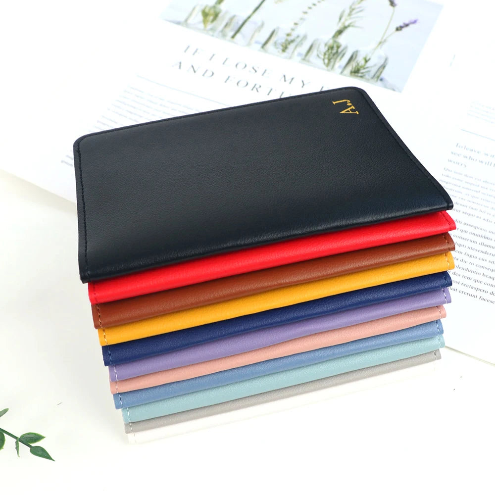 Customized name pu leather passport holder case, passport bag, luggage, travel wallet, travel accessories