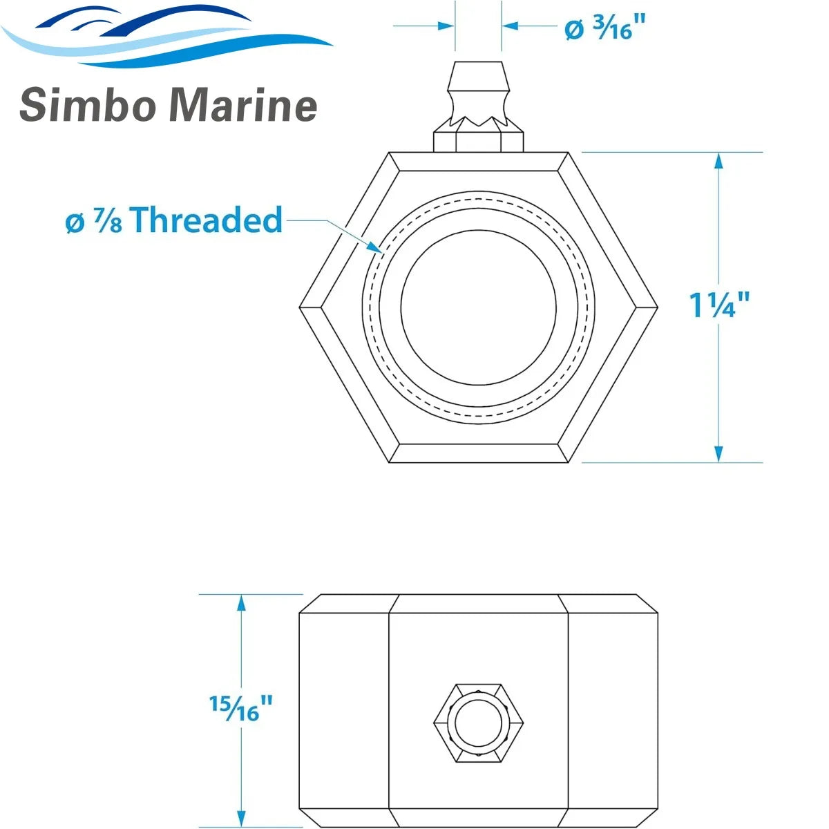 28251 Marine Steering Tube Cable Grease Nut 7/8 In for OMC Mercury Mariner Johnson Evinrude Nissan Suzuki 2861 FSM068