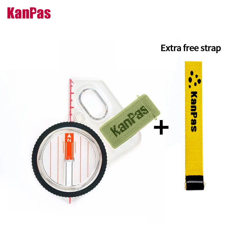 KANPAS Elite Competition Orienteering Thumb Compass with Protection Ring, Liquid Filled Strong Magnet Compass W. Luminous Dots