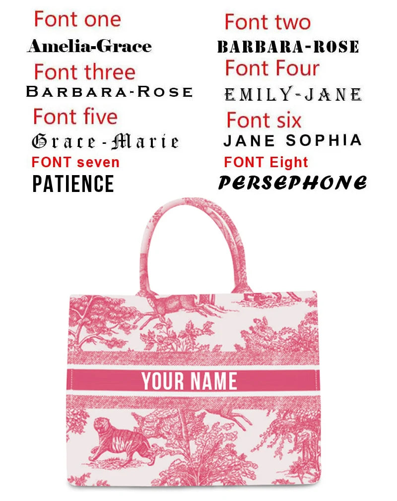 2026 New Personalized Custom Women's Tote Bag, Canvas Printed Handbag, Large Capacity Beach Bag