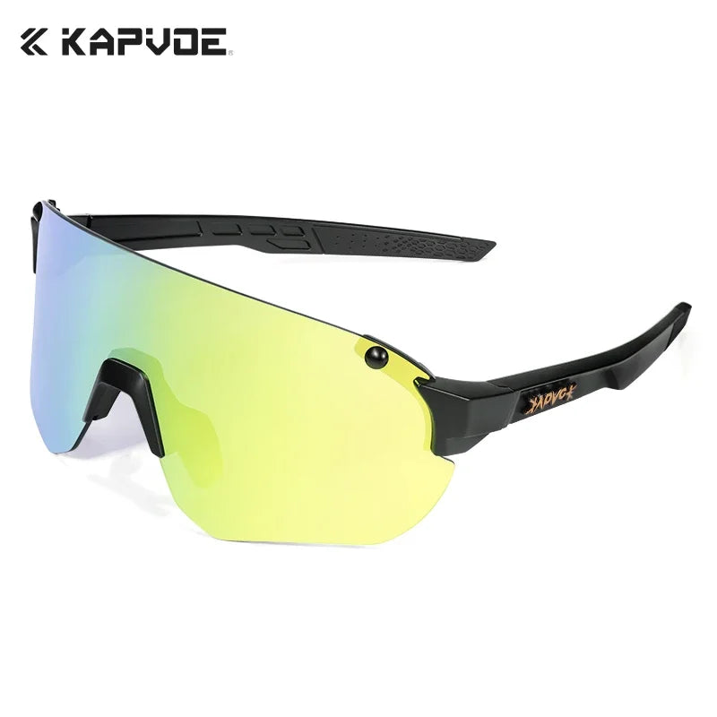Kapvoe Photochromic Lightweight Cycling Glasses Men Rimless Sunglasses Road Bicycle MTB Bike Riding Sports Women Eyewear UV400