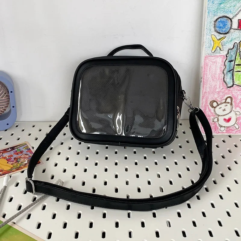 Japanese Kawaii Small Itabag Women Laser Reflection Crossbody Bags School Girls Shoulder Bag Transparent Bag Ita Bag JK Handbags