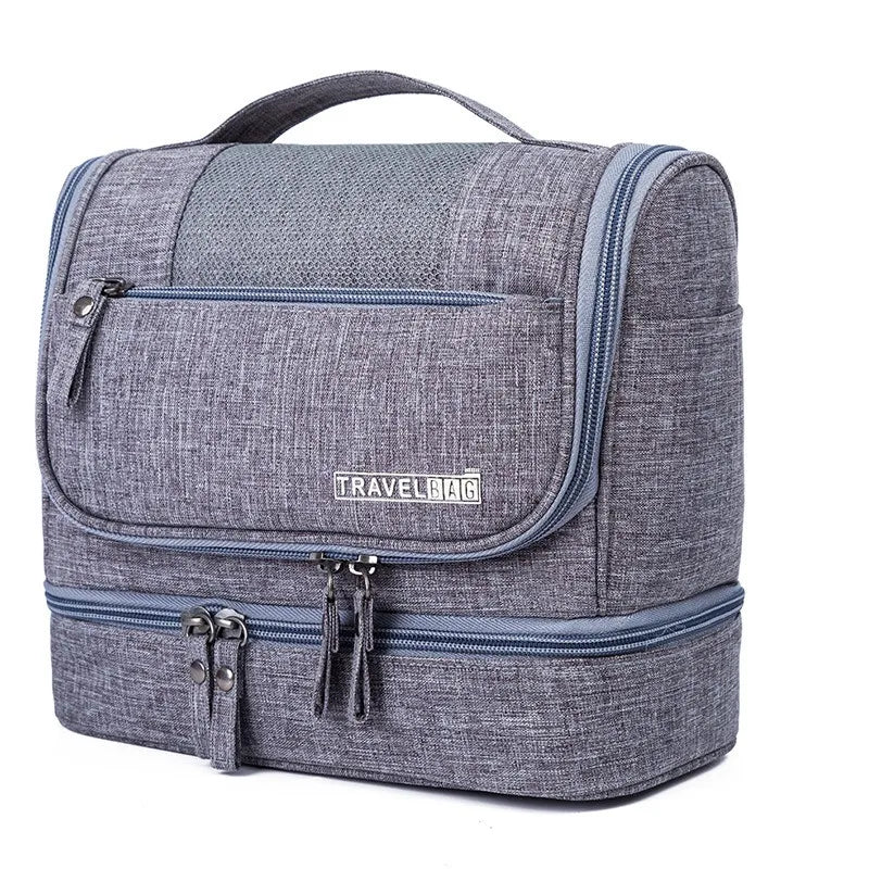 Portable Toiletry Washbag with Hanging Hook Waterproof Women Bathroom Cosmetic Storage Bag Large Capacity Travel Men Makeup Case