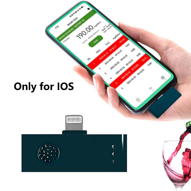 GREENWON For iOS Phone BT & APP Wireless Alcohol Tester Breathalyzer Driving Breath Analyzer Detector