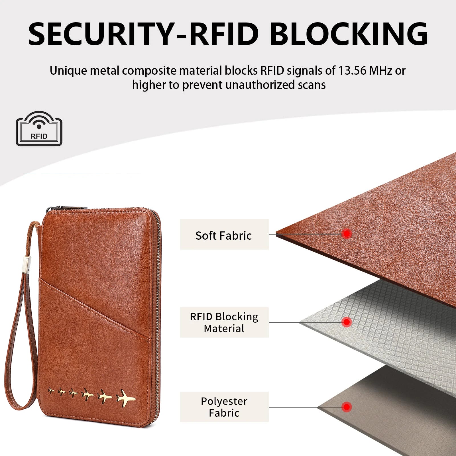 New Family Passport Holder Wallet RFID Blocking Travel Document Storage Bag Women Men Multifunctional PU Leather Passport Wallet