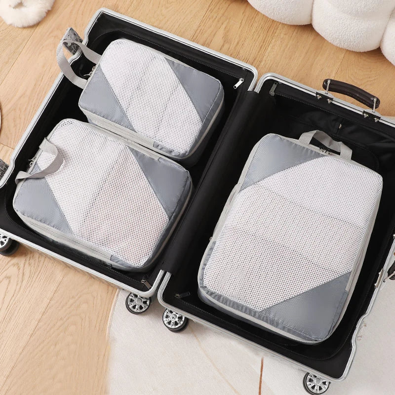 Compression Travel Cubes 3pcs High Quality Organizer Pouch Bag Waterproof Plane Suitcase Packing Cubes Clothing Mesh Bags Set