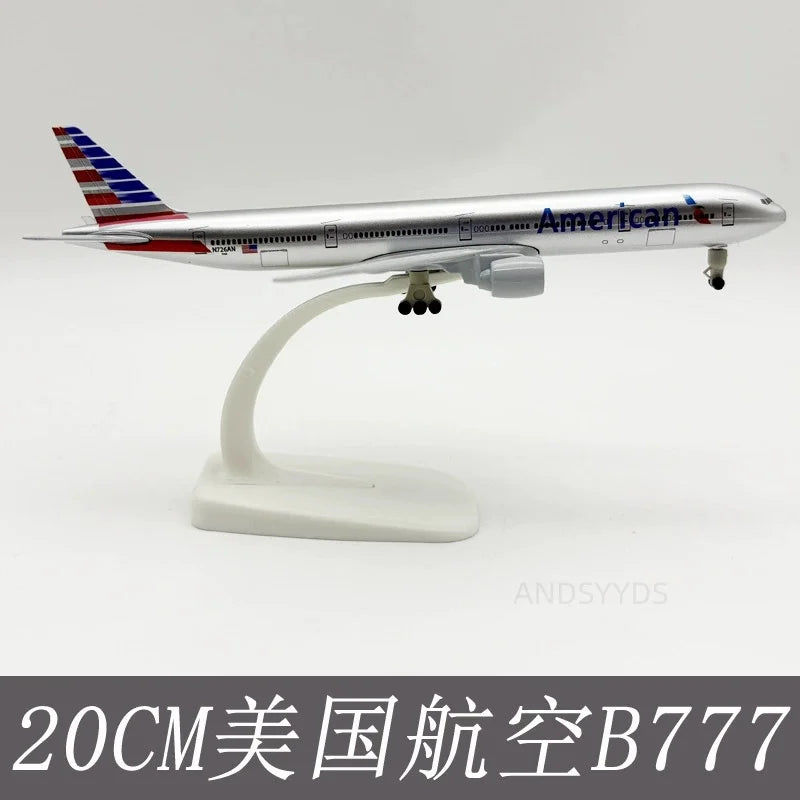Toys Diecast Alloy 20cm Airplane B777 Series Airways Plane Model With Base Adult/Children Enthusiast Gift Ornament