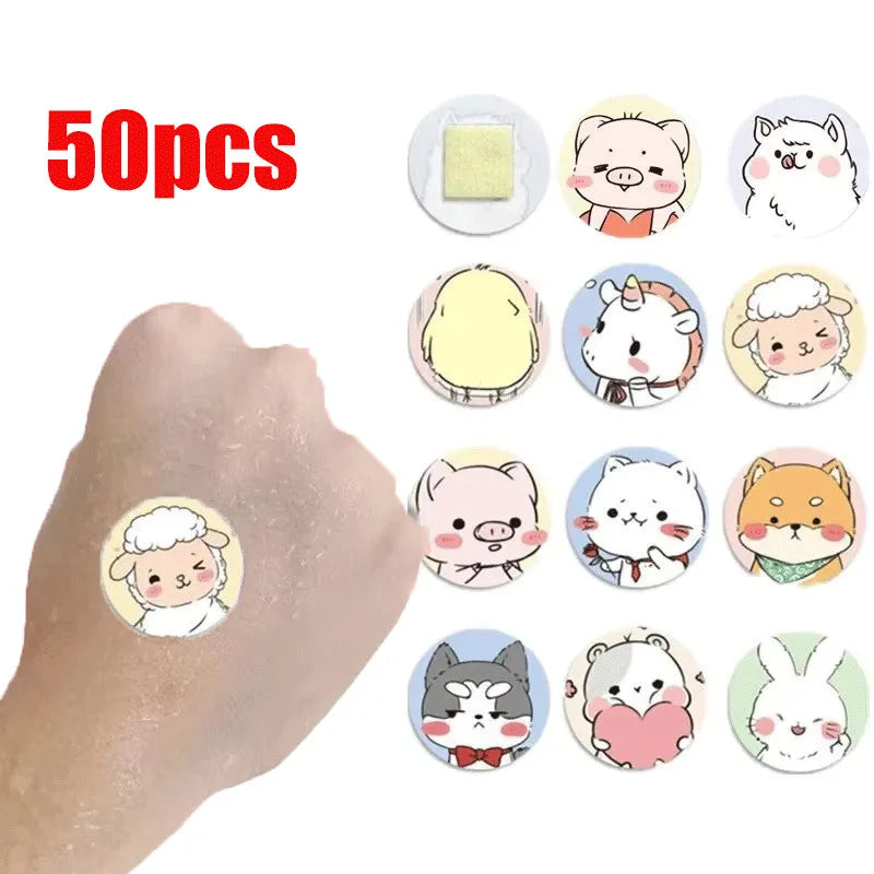 50-300Pcs Cartoon Animal Pattern Band Aid Hemostasis Adhesive Bandages First Emergency Kit Wound Plaster Patches For Kids