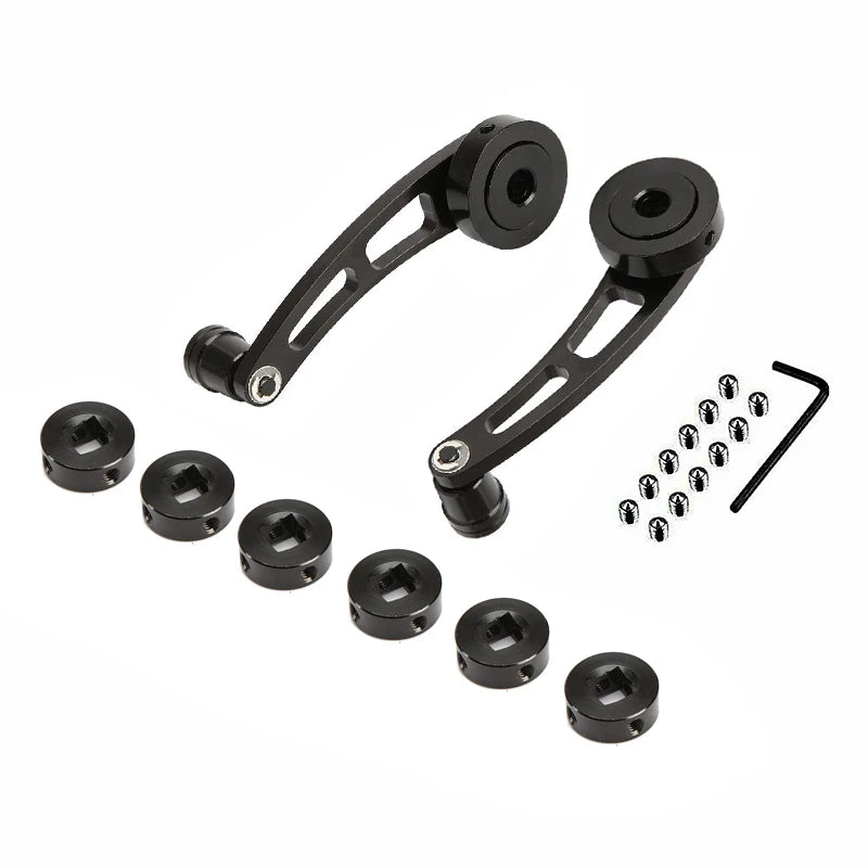 Universal Car Accessories Window Handle Crank Aluminum Alloy Winder Handle Crank Riser Silver/Black