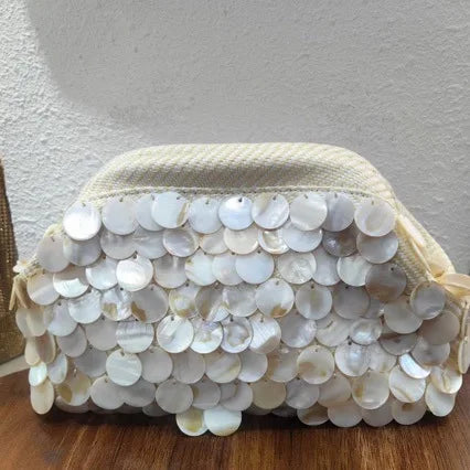 Handmade Shell Bead Bracelet Bag Elegant Crossbody Handbag Polyester Fiber Small Size Casual Style Summer 2026 Pure Color