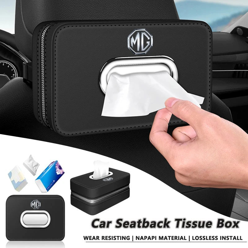 Car Seatback Tissue Box Paper Towel Bag Napkin Storage Case Accessories For Morris Garages MG 6 3 5 7 TF ZR ZS HS GS GT Hector R