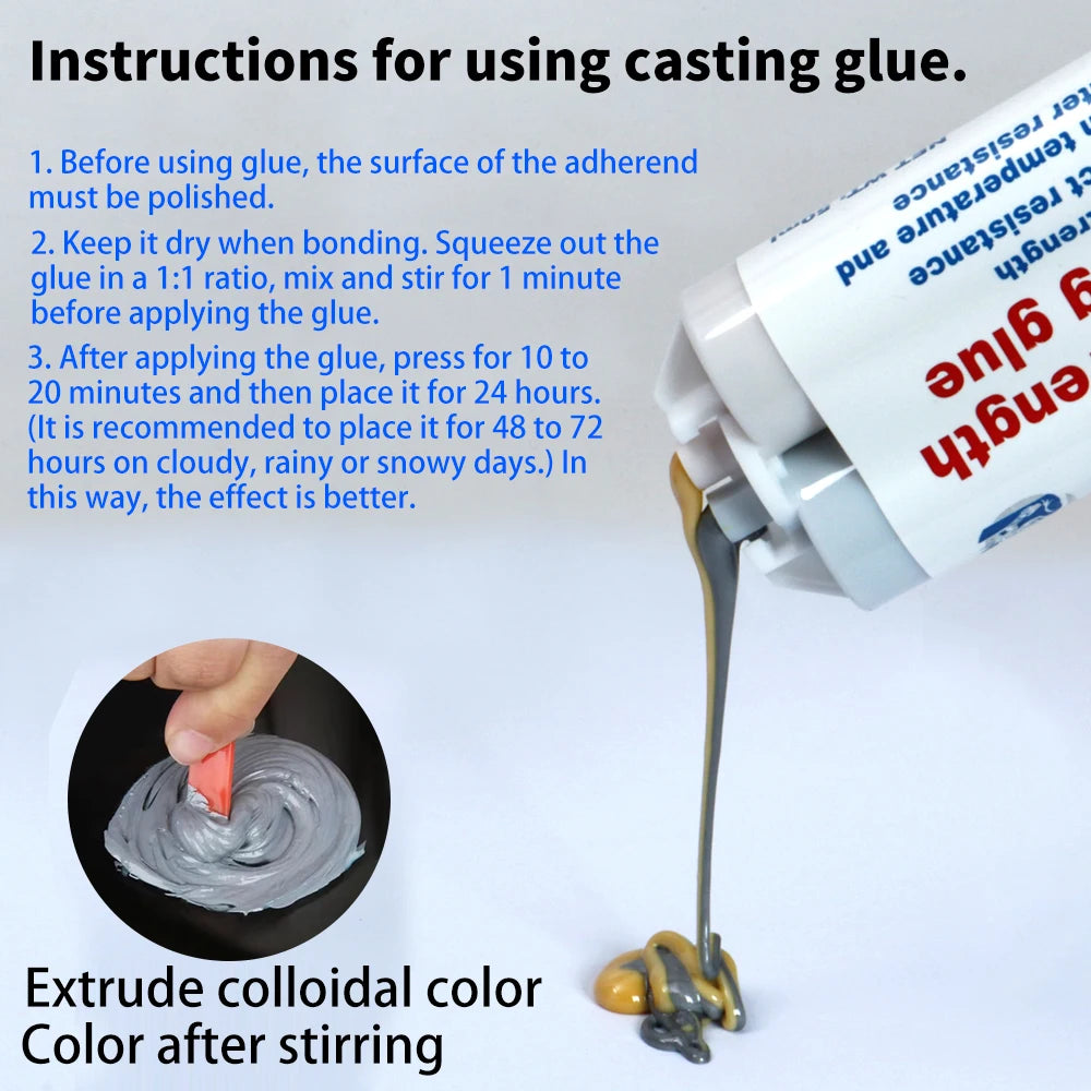 Metal Repair Glue,1.76 Oz Waterproof Epoxy Casting Adhesive, The Strongest Welding and Liquid Filler for Metals, Stainless Steel