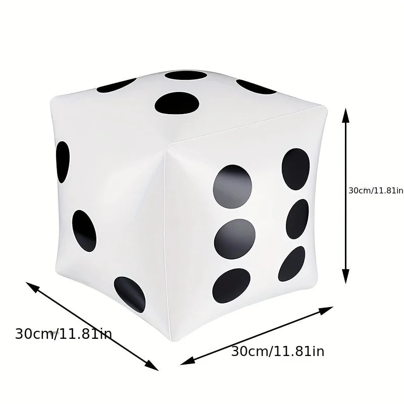 13.7 Inch Jumbo Inflatable Dice by Novelty White and Black Giant Dice for Indoor and Outdoor Broad Game