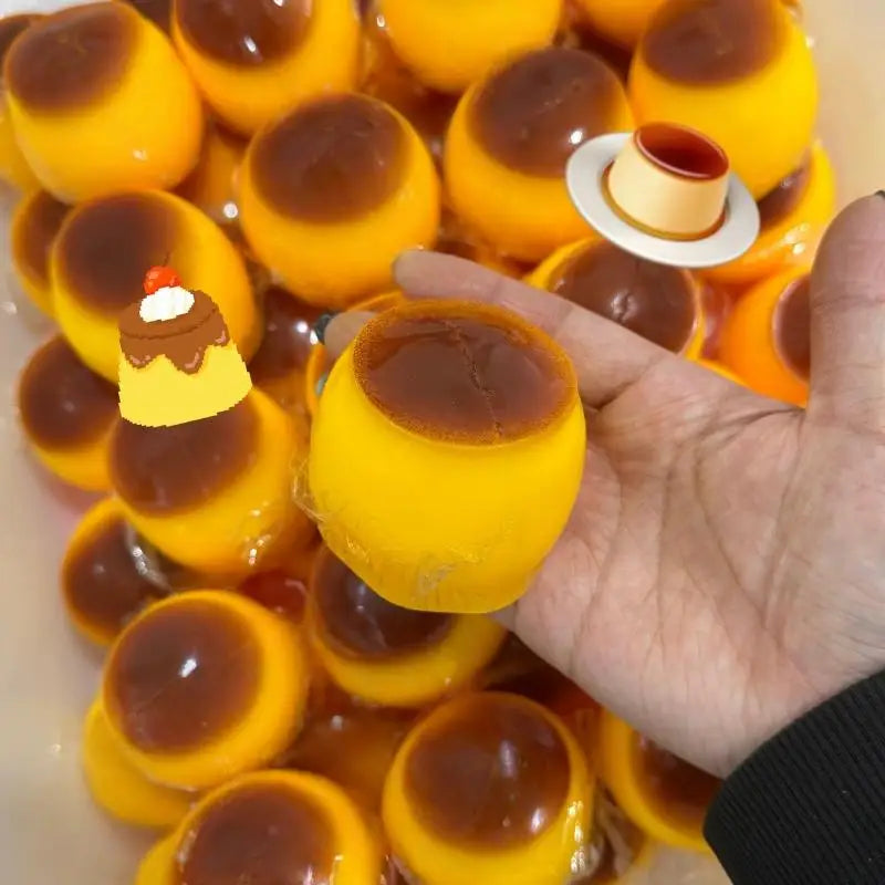 1Pcs Food-shaped Pudding Squeeze Ball Fidget Toy Caramel Pudding Stress Ball ASMR Sensory Stress Relief Toys For Kid Adult