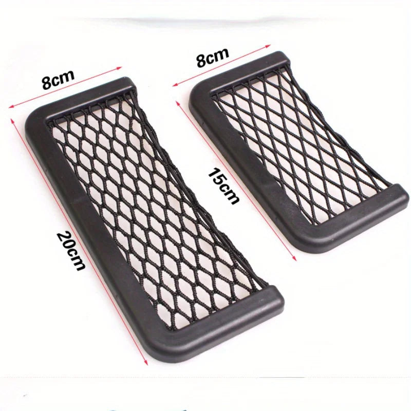 2pcs/set Car Supplies Storage Size Number Mesh Bag Creative Car Mesh Phone and Miscellaneous Storage Bag