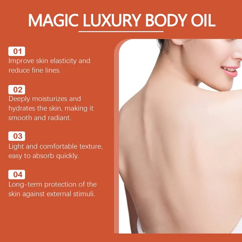 Body firming moisturizing oil moisturizes, lifts, tightens, repairs and nourishes the skin. Moisturizing oil