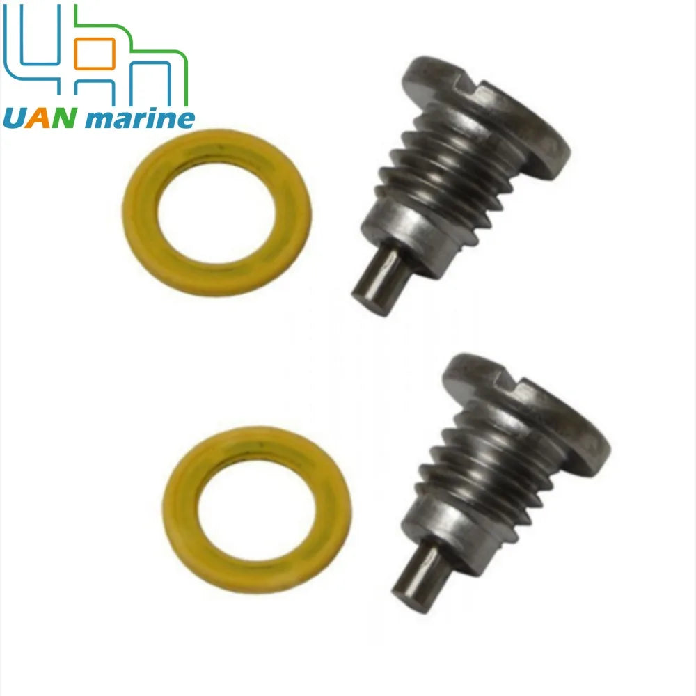 2 Pcs Magnetic Outdrive Gear Case Drain Plug Screw with Gasket For Mercruiser Stern Drive Alpha 1 Gen 1  2 R MR TR 22- 8M0058389
