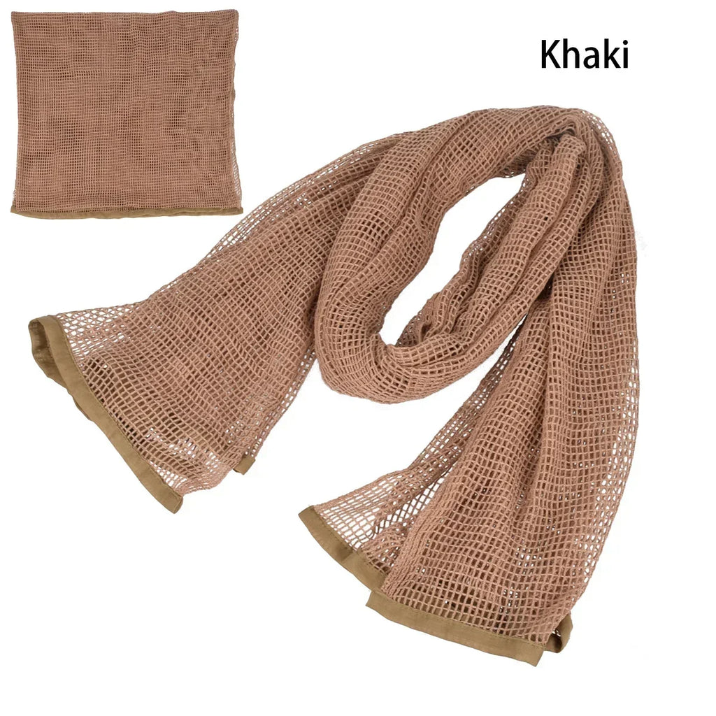 Camouflage Netting Scarf Sniper Veil Camo Mesh Face Scarf Veil Shemagh Head Wrap for Outdoor Camping Hiking Hunting Scarves