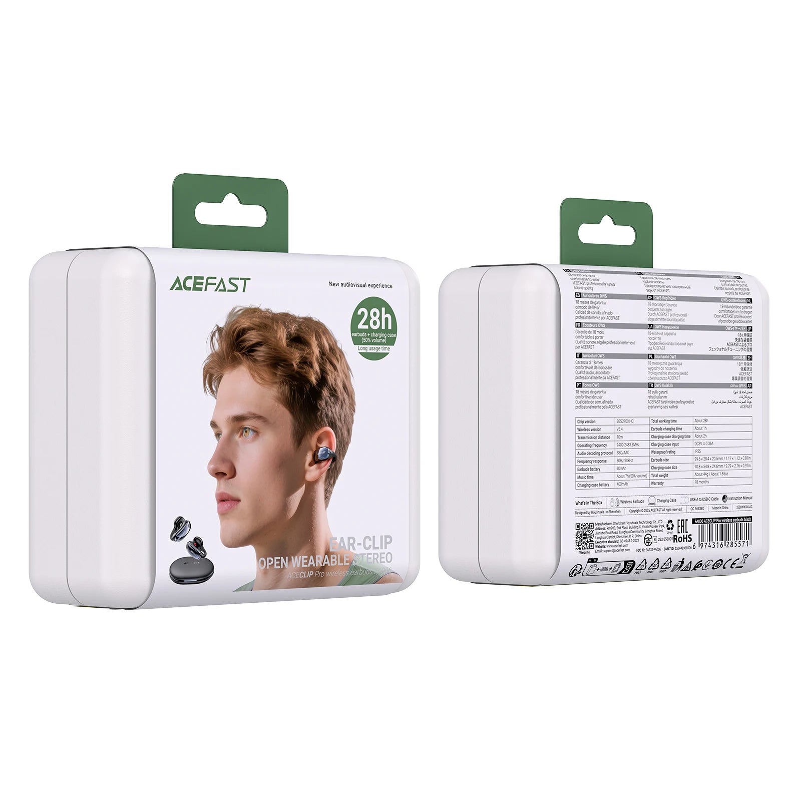 ACEFAST FA006 Open-Ear Clip Wireless Bluetooth 5.4 Earbuds & Dual Mics Call Noise Reduction SBC AAC Music Sports Sound Earphones