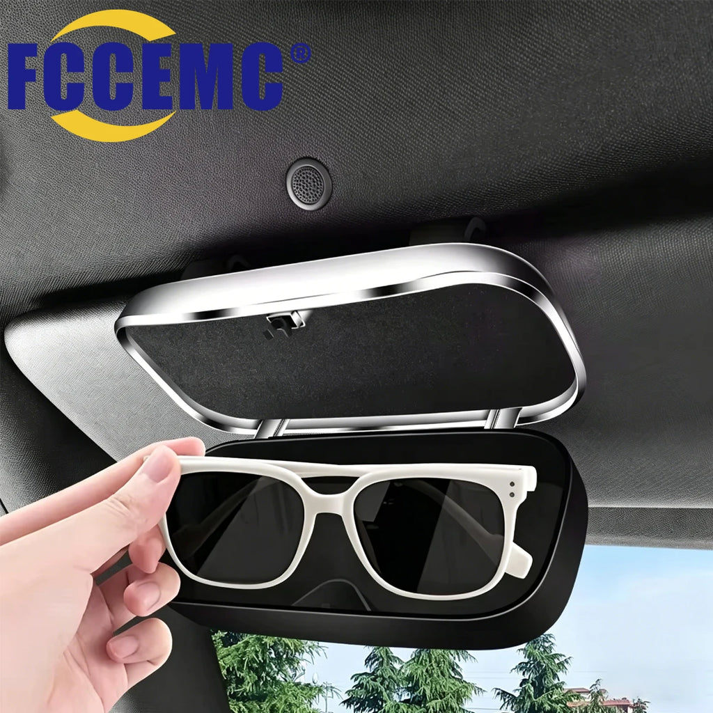 Car Sun Visor Sunglasses Holder Auto Interior Glasses Storage Box Eyeglasses Case Card Ticket Clip Organizer Accessories