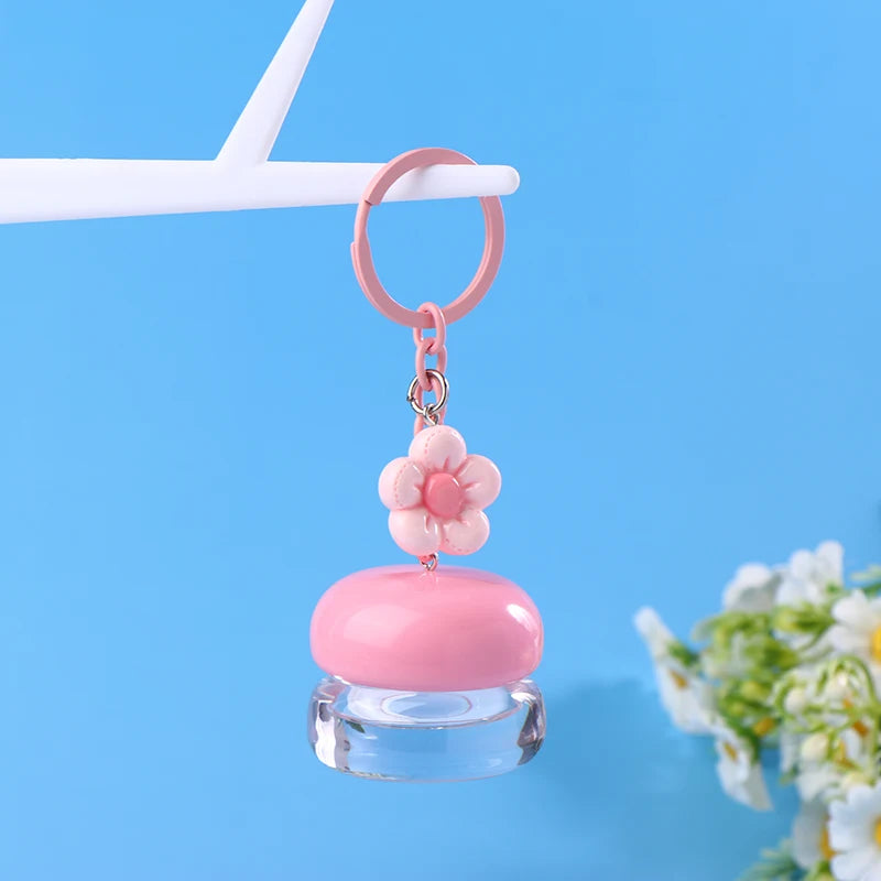 1Pcs 5g Mini Empty Plastic Lip Mask Jars With Keychain Pendant Lip Balm Cans Cream Lip Balm Containers Lipstick Makeup Container
