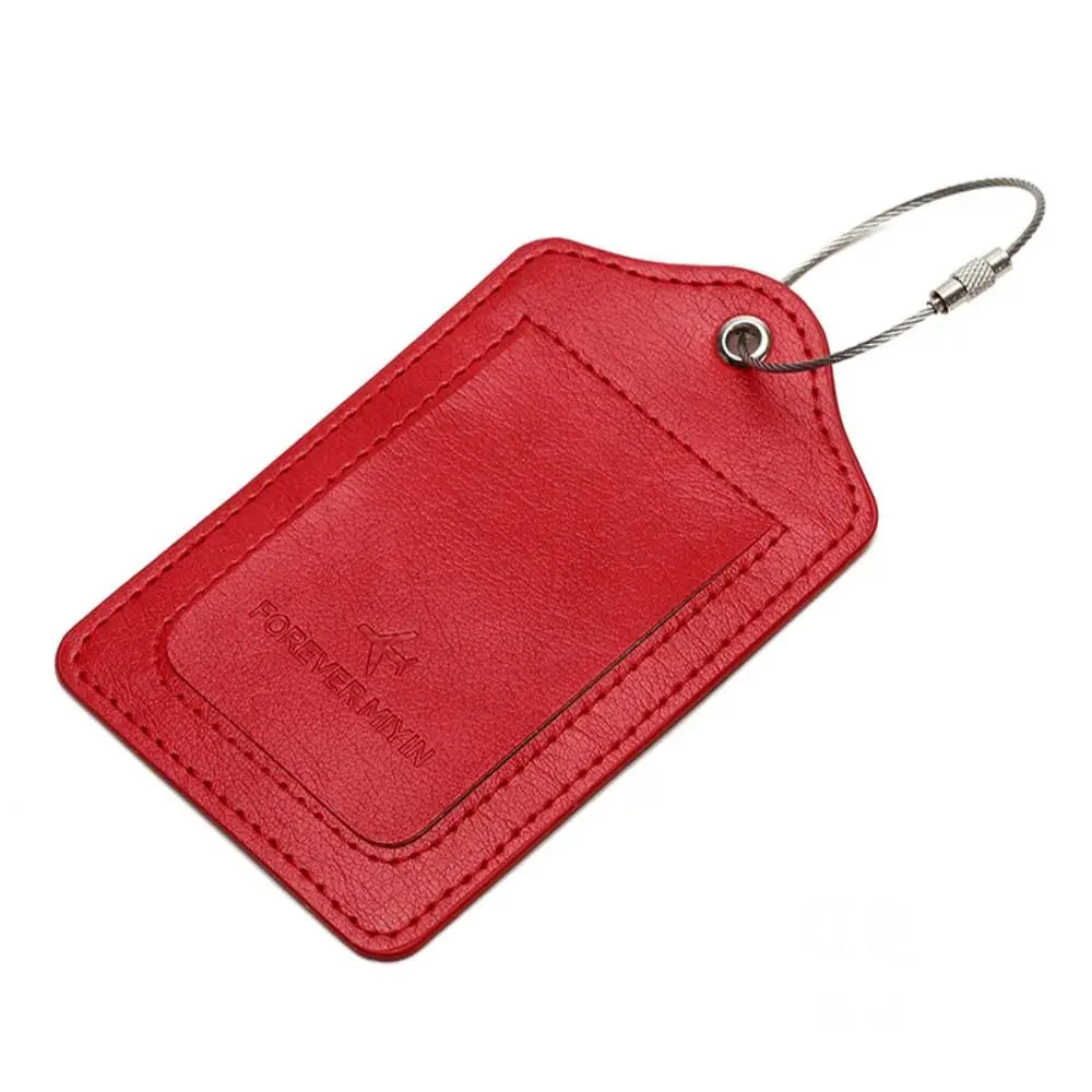 Women Man Anti Loss Wire Rope Loop Leather Luggage Tags Privacy Protection Cover Versatile Baggage Tag Waterproof Boarding Pass