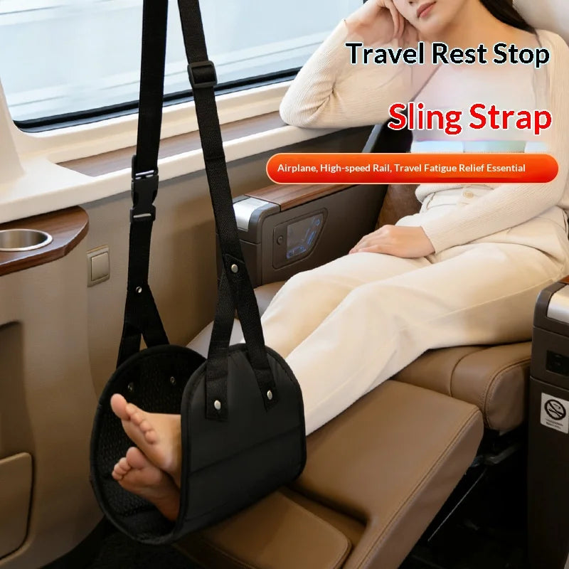 Homefish Airplane Footrest With Adjustable Strap, Portable Hammock Leg Rest, Perfect Travel Accessories