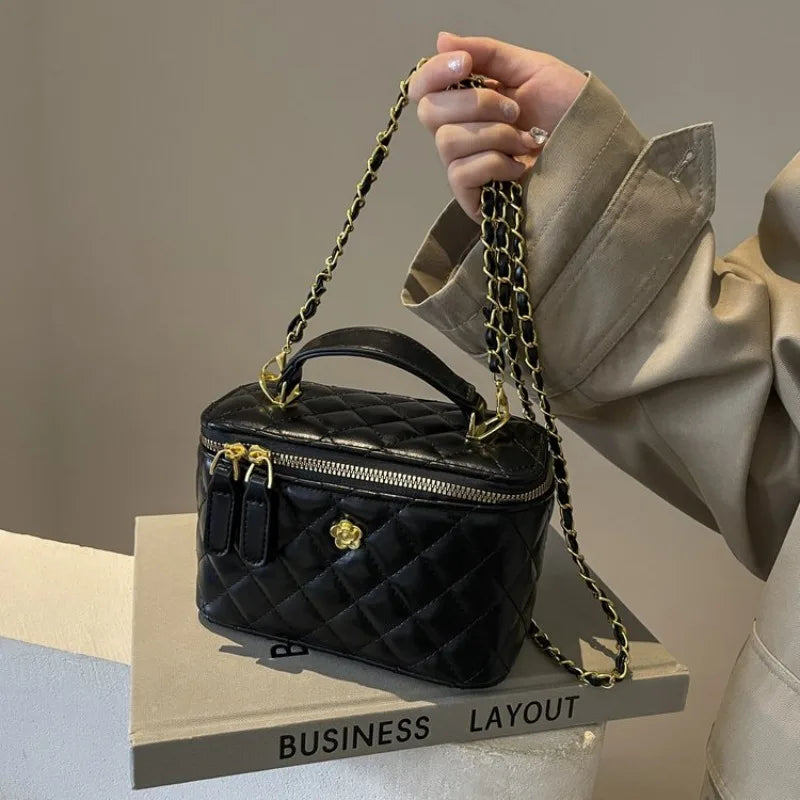 Luxury Original Diaper Bag Fashionable Square Design Leather Crossbody Shoulder Bag Large Capacity Elegant Tote Messenger