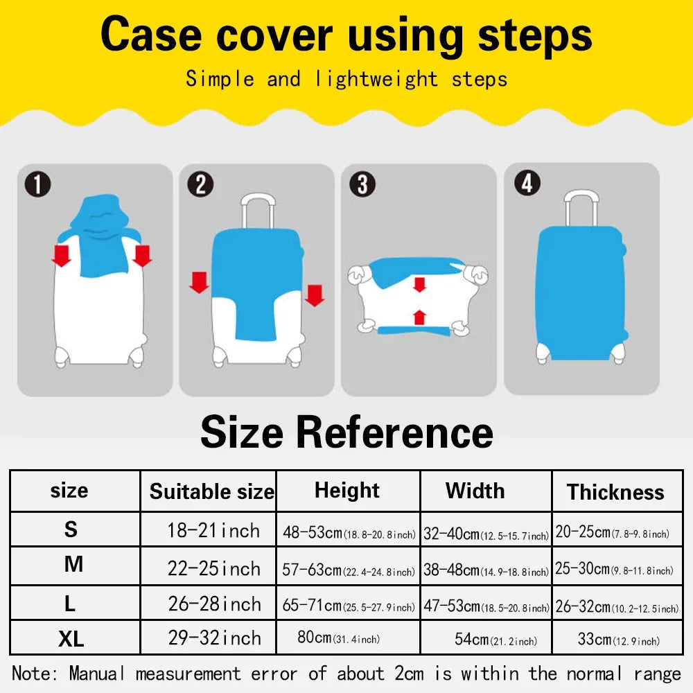Luggage Cover Stretch Fabric Suitcase Protector Baggage Dust Cover Suitable 18-32 Inch SuitcaseTravel Organizer letter Series