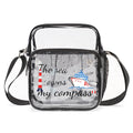 TINYAT PVC Clear Messenger Bag Women Transparent Shoulder Bag Waterproof Crossbody Bag for Music Concert Sports Race