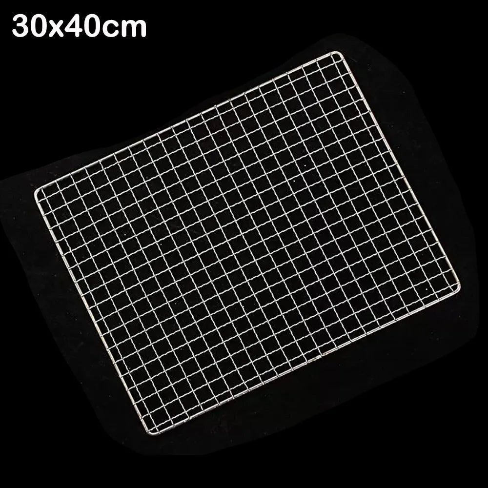 New Stainless Steel Grill Rack Grids Reusable Nonstick BBQ Roasting Rack Rectangular Grill Grate Mesh Pads Oven