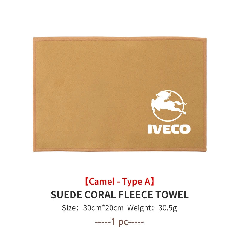 For IVECO Car Cleaning Cloth Towel Deer Skin Velvet Washing Tool Accessories Daily Eurocargo‌ S-Way T-Way Stralis‌ Powerstar‌