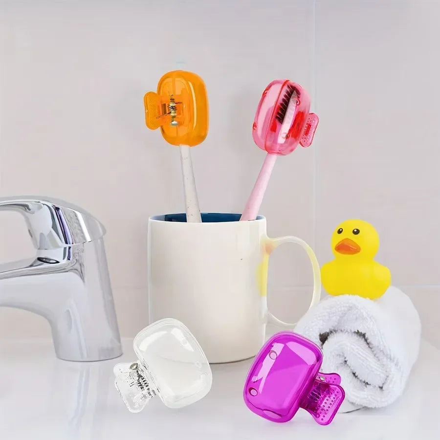 Travel Toothbrush Dust Protective Cap-Storage Box Portable Toothbrush Head Household Toothbrush Storage Clip-Portable