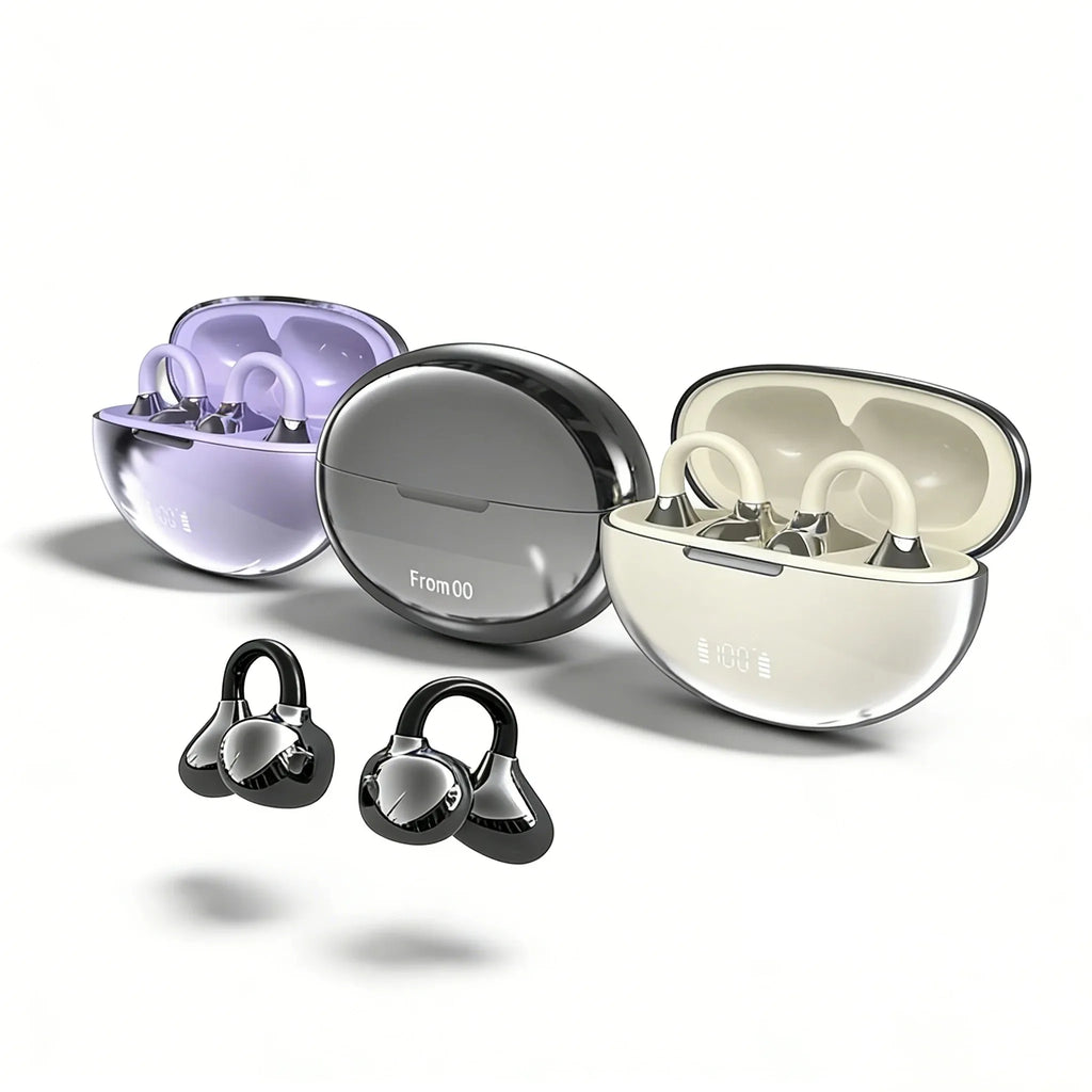 Ultra Comfortable Ear Clip Wireless Bluetooth Earphones Durable Long Battery Life Equipped with Hands-Free Microphone