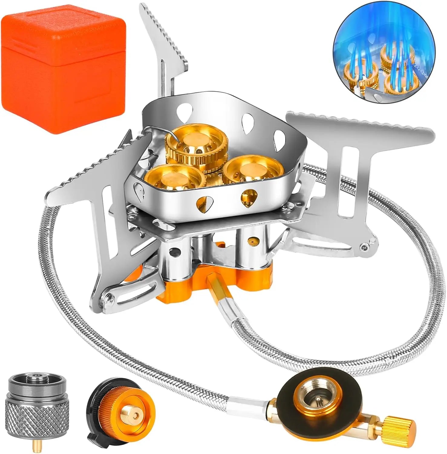 9900W Big Power Camping Gas Stove Portable Outdoor Windproof Stove Camping Picnic Survive Burner Foldable Hiking Gas Stove