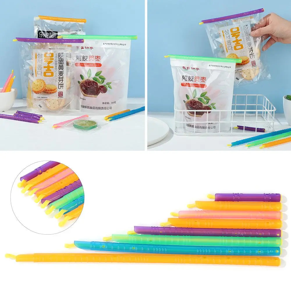 5PCS Household Practical Plastic Fresh Lock Refrigeration Tool Magic Sealer Stick Sealing Clip