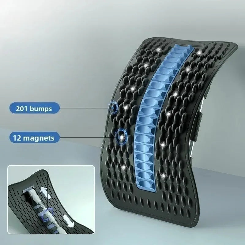 12Magnets Lumbar Vertebrae Relaxer Humpback Correction Shaping Back Stretcher Back Pain Relief Stretching Massager for Women&Men