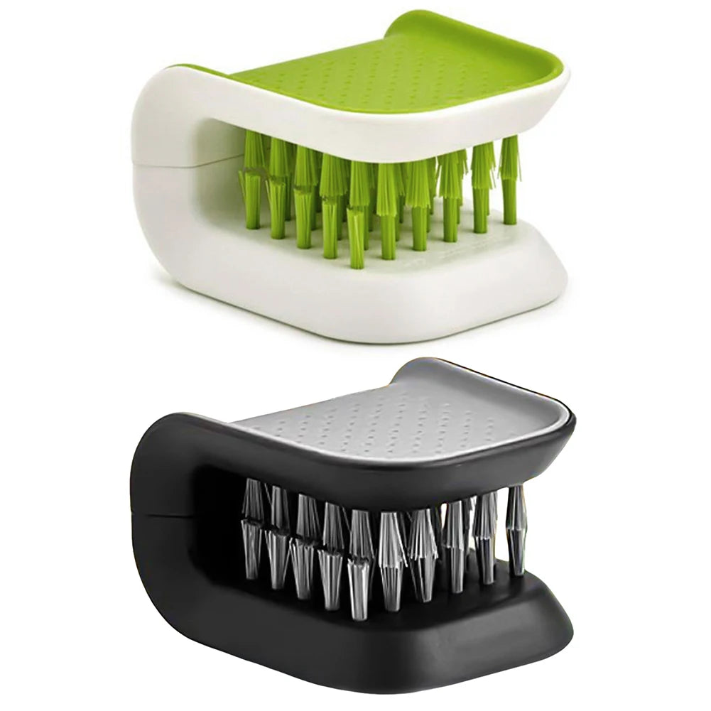 Automotive Safe Belt Washing Tool Double Sided U Type Foldable Car Interior Openable Cleaning Brush Knife and Cutlery Cleaner