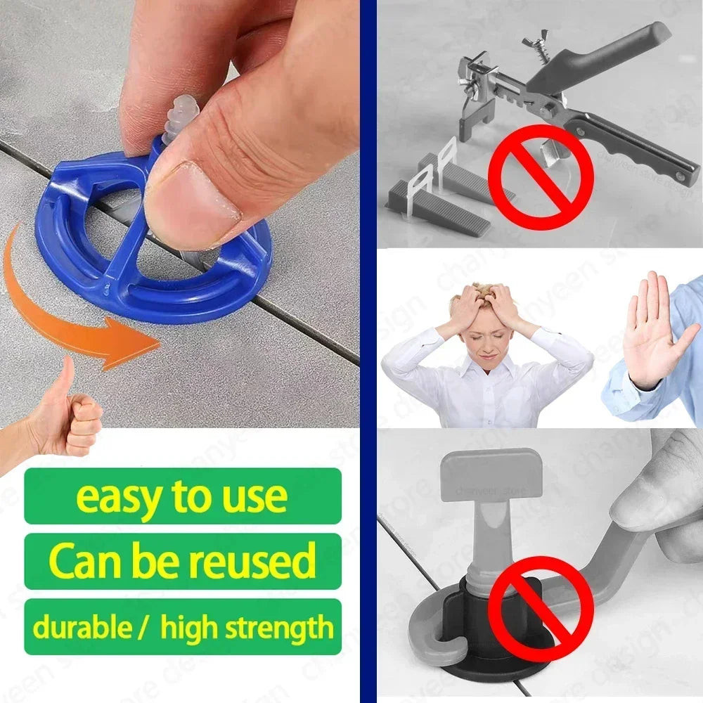 Spiral Tile Leveling System Clips Spacers Straps Wadge for Tile Laying Wall Floor Ceramic Fixing Construction Tools Building