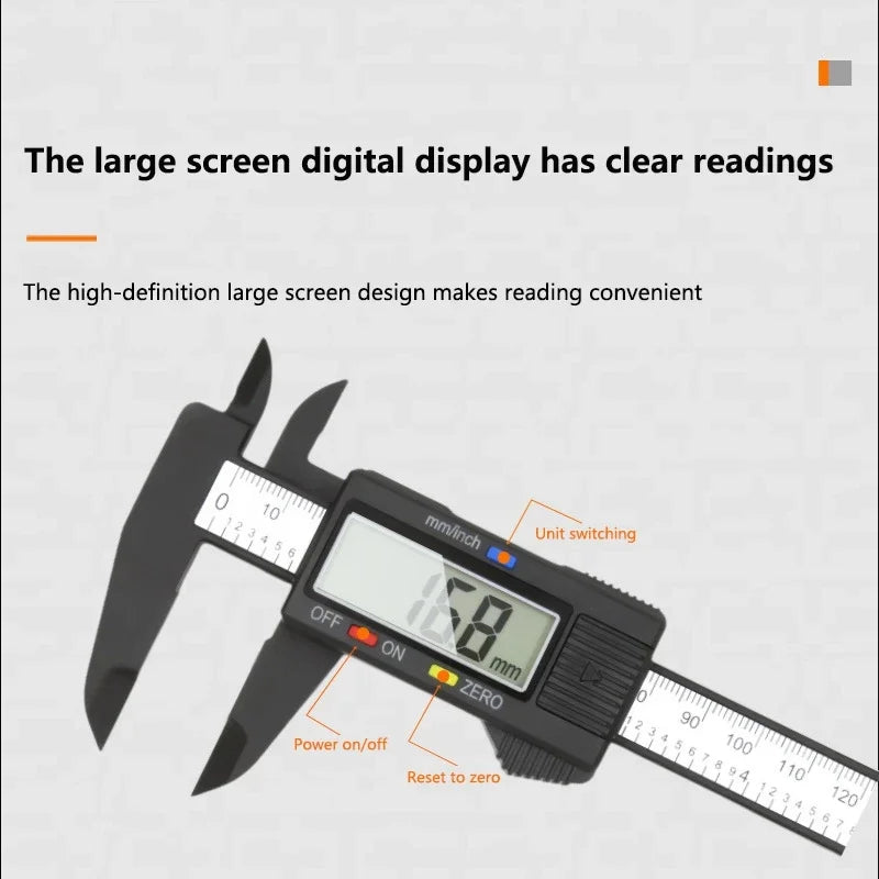 150mm Electronic Digital Caliper Carbon Fiber Dial Vernier Caliper Gauge Micrometer 100mm Measuring Tool Digital Ruler