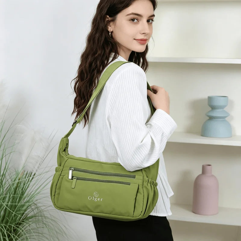 Fashion Nylon Women's Crossbody Bag Handbags with Multiple Pockets Large Capacity Lightweight Travel Shoulder Bag for Women